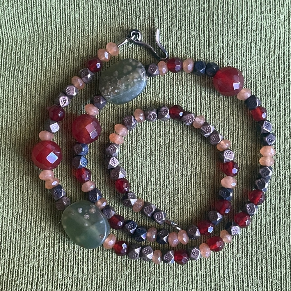 semi precious stone thai sterling choker